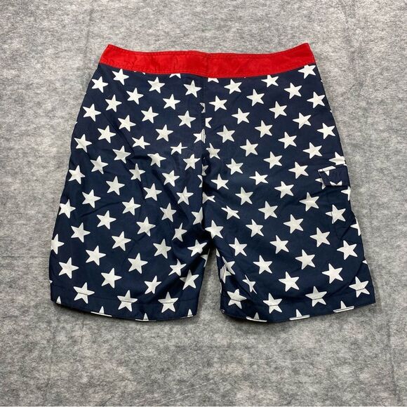 Old Navy Mens Red/Blue/White Star Designed‎ Swim Board Shorts Size M - Picture 2 of 9